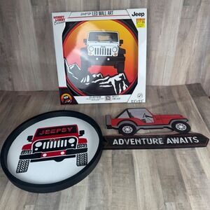 JEEP Decor Wall Art Lighted Sign Adventure Wooden